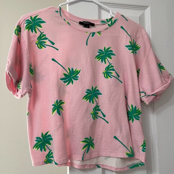 Forever 21 Other - FOREVER 21 Pink Tropical T-shirt - Size L